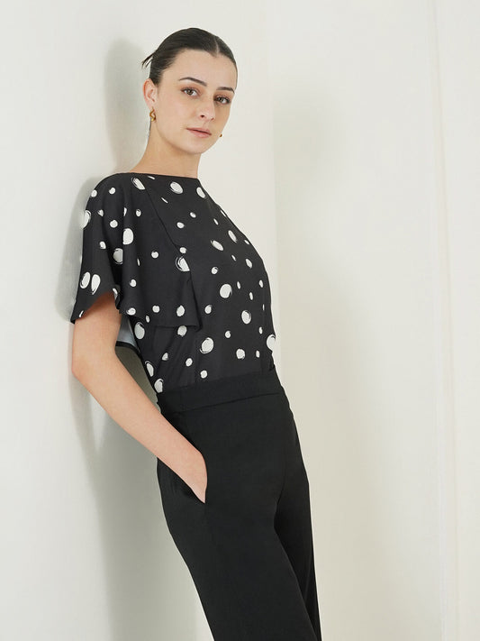 Polka Dot Top - Black