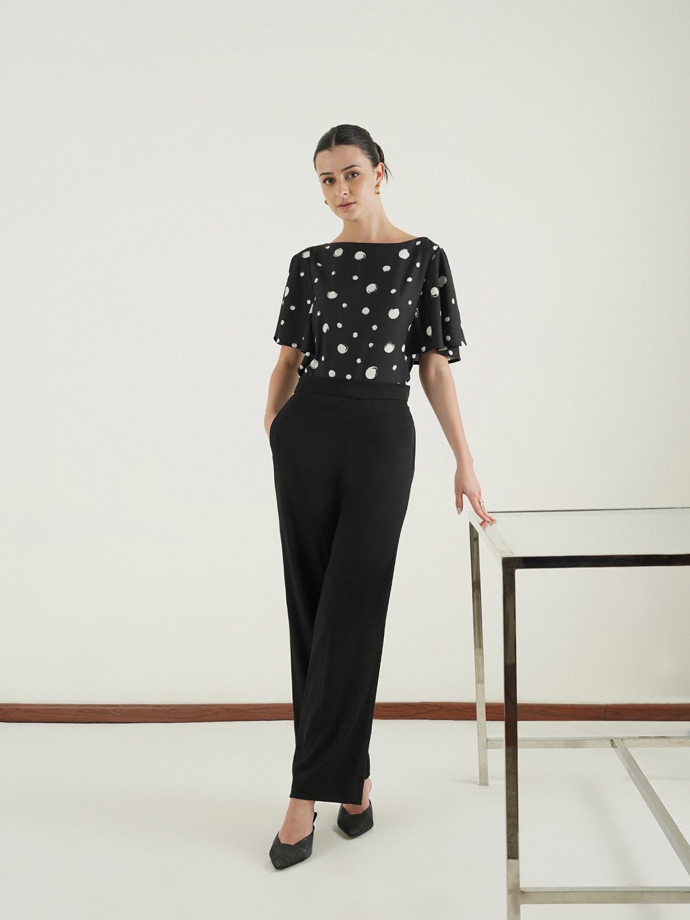 Polka Dot Top - Black
