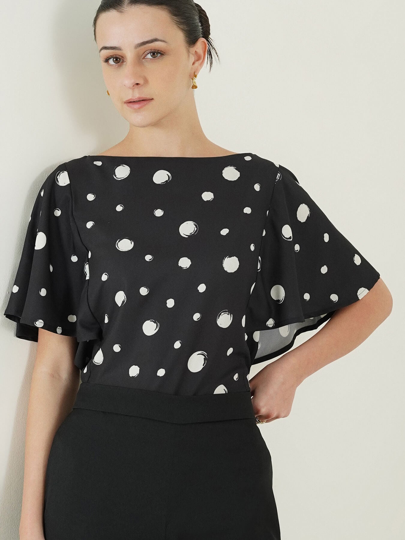 Polka Dot Top - Black