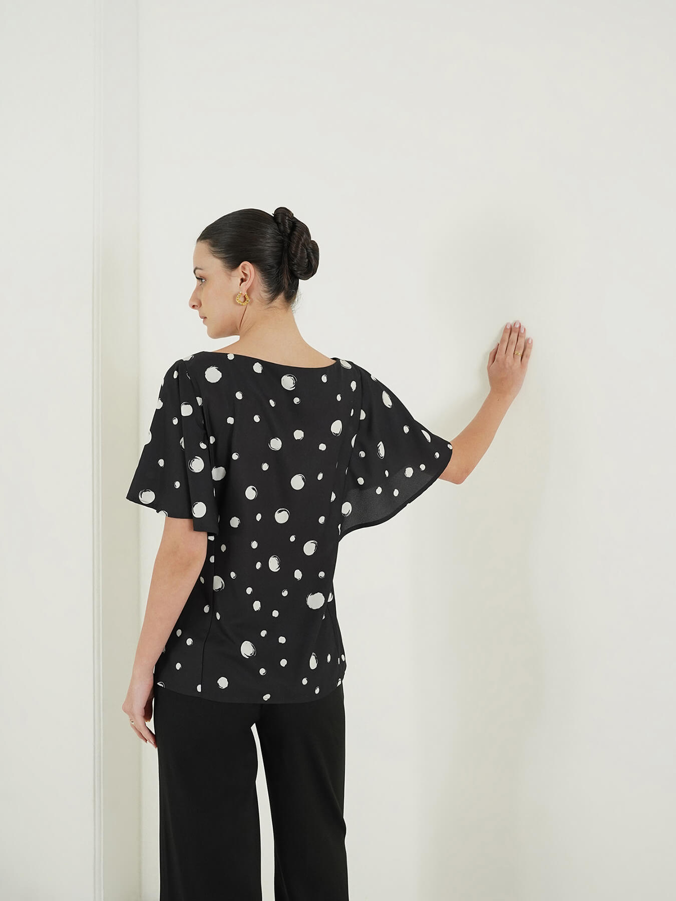 Polka Dot Top - Black