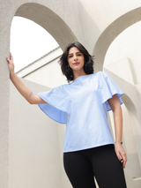 Cotton Striped Top - Blue