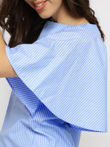 Cotton Striped Top - Blue