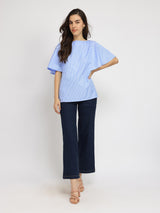 Cotton Striped Top - Blue