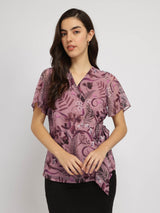 Floral Wrap Top - Pink
