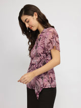 Floral Wrap Top - Pink