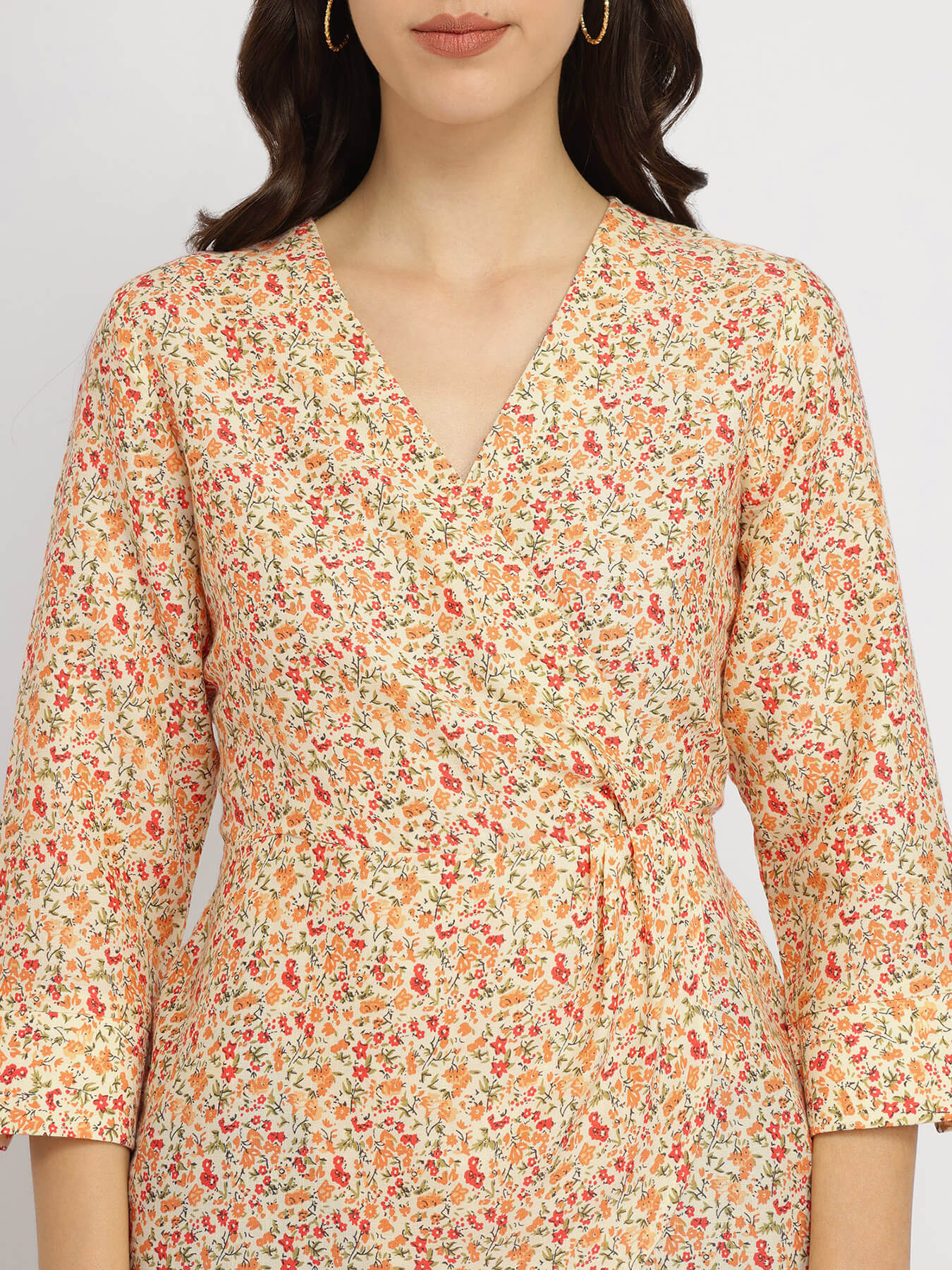 Wrap Pleated Top - Yellow