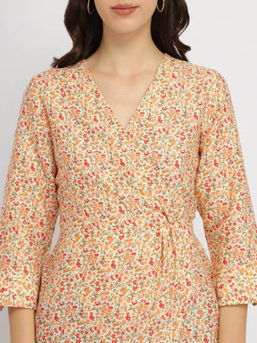 Wrap Pleated Top - Yellow