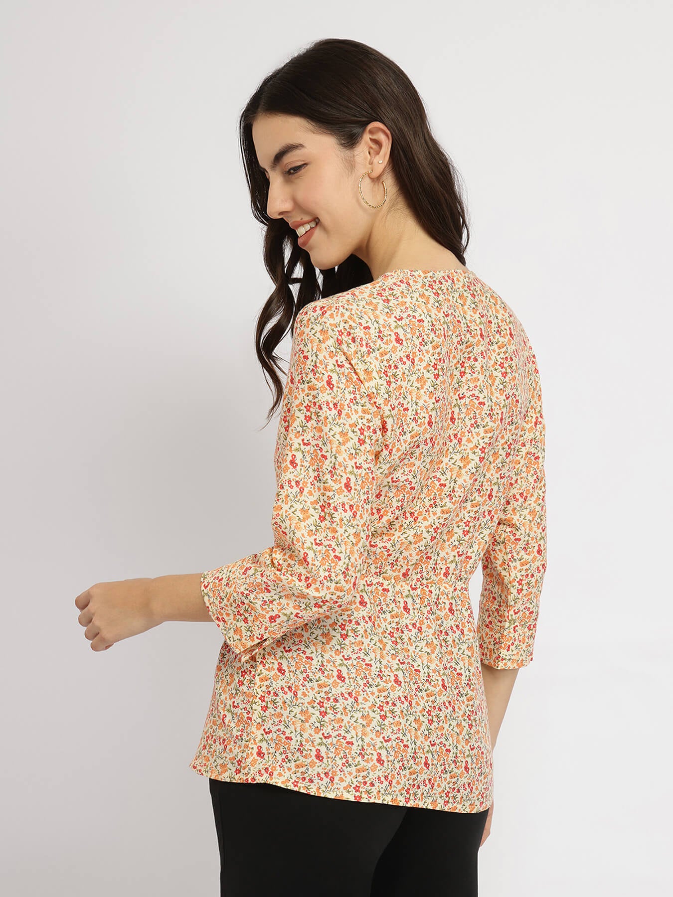 Wrap Pleated Top - Yellow