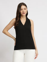 Cotton Halter Top - Black