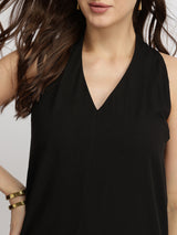 Cotton Halter Top - Black