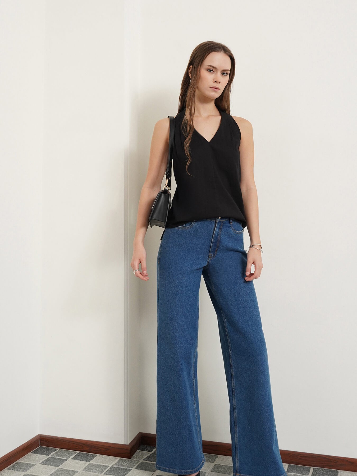 Cotton Halter Top - Black