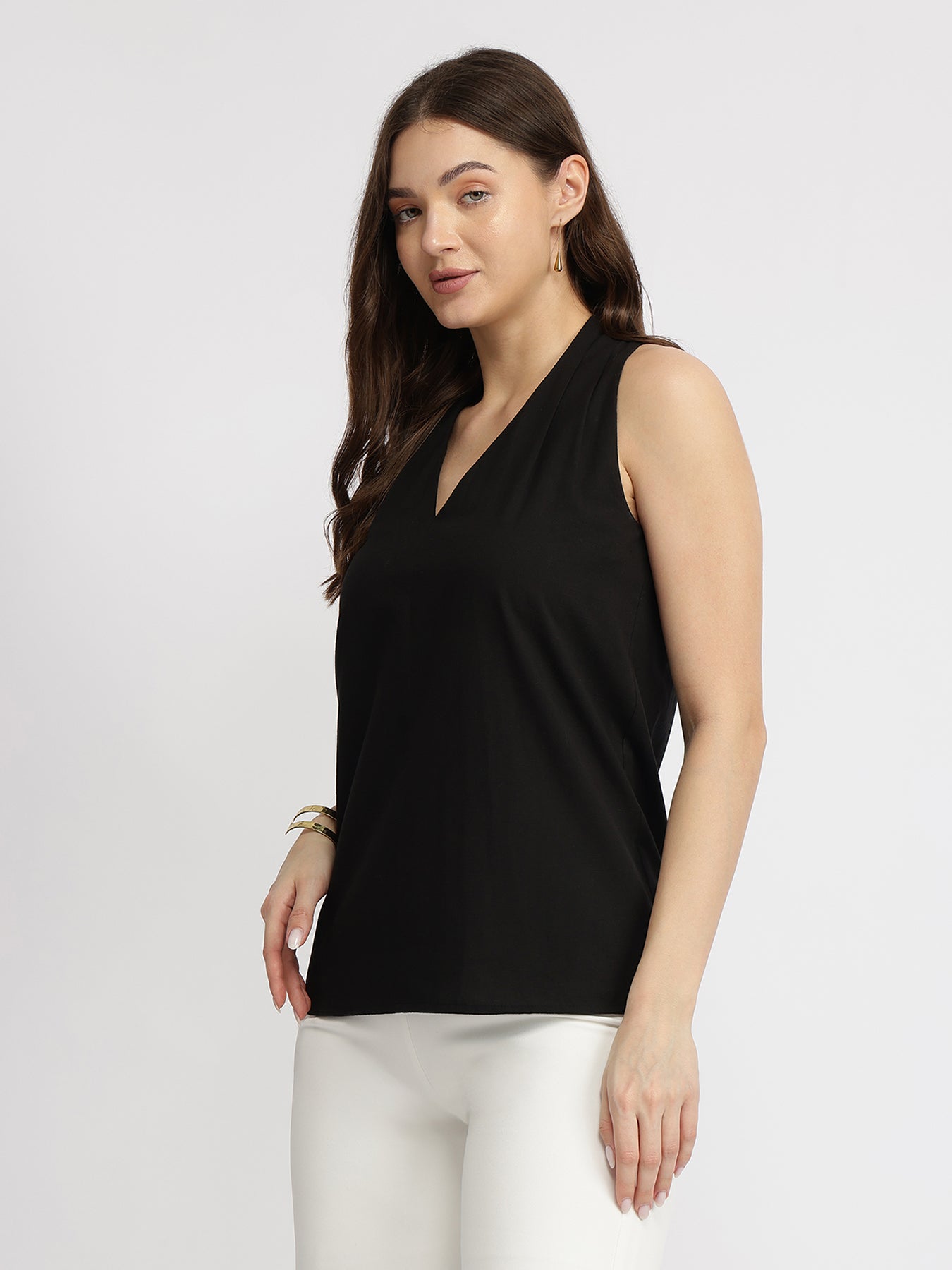 Cotton Halter Top - Black