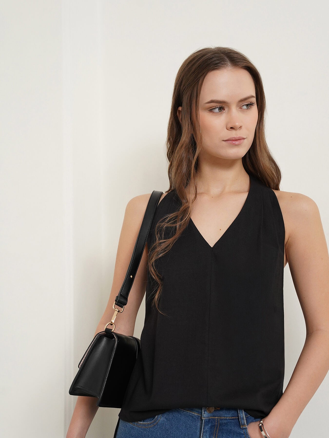 Cotton Halter Top - Black