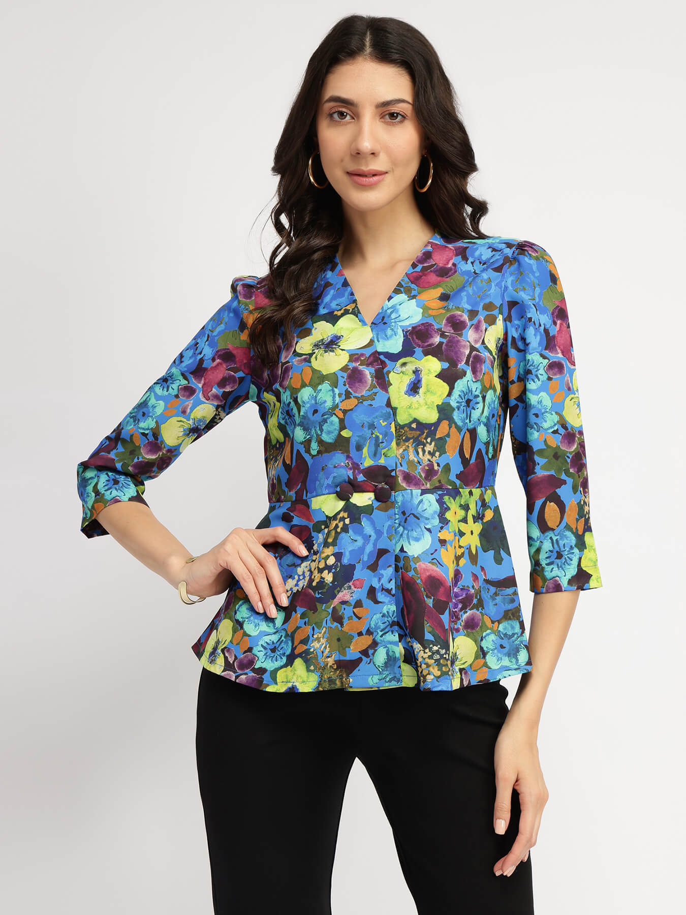 Floral Wrap Top - Multicolour