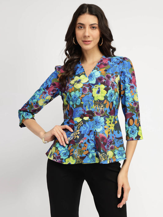 Floral Wrap Top - Multicolour
