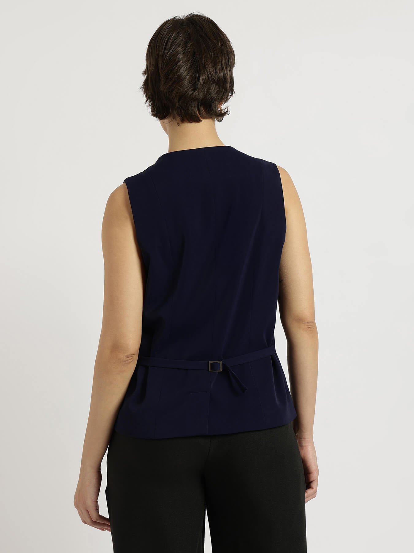 Overlap Waistcoat - Navy Blue