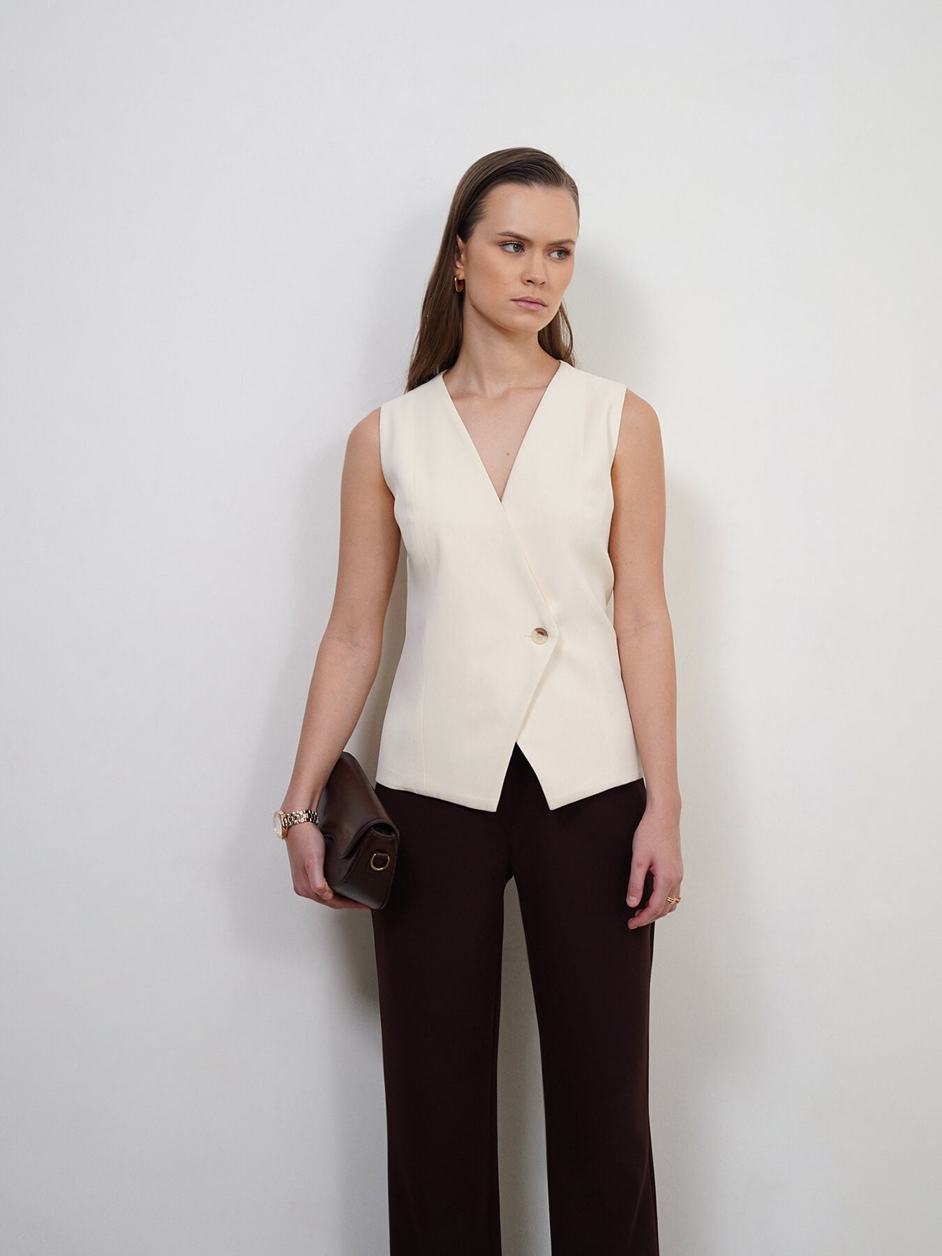 V-Neck Waistcoat - Off White