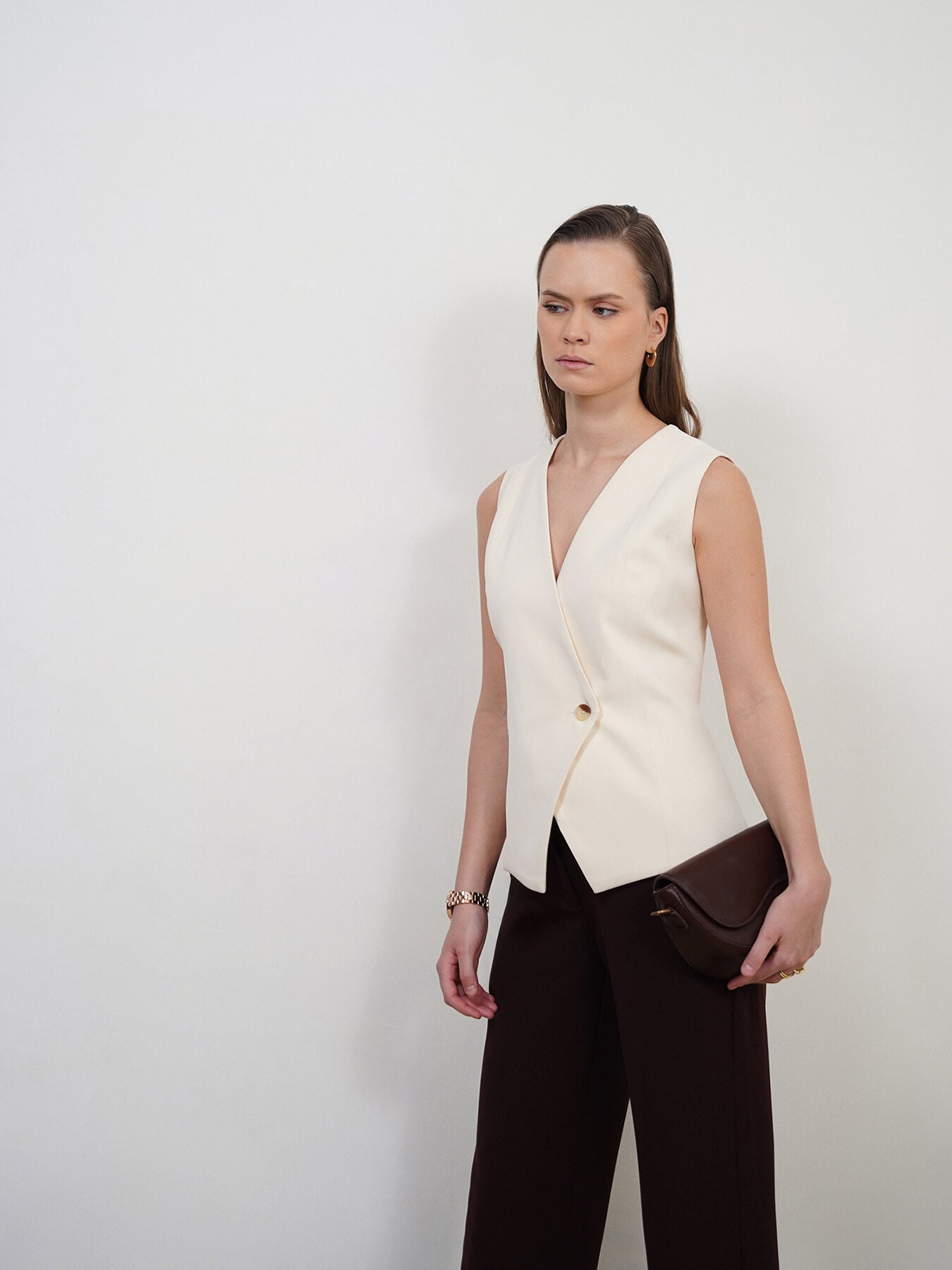 V-Neck Waistcoat - Off White