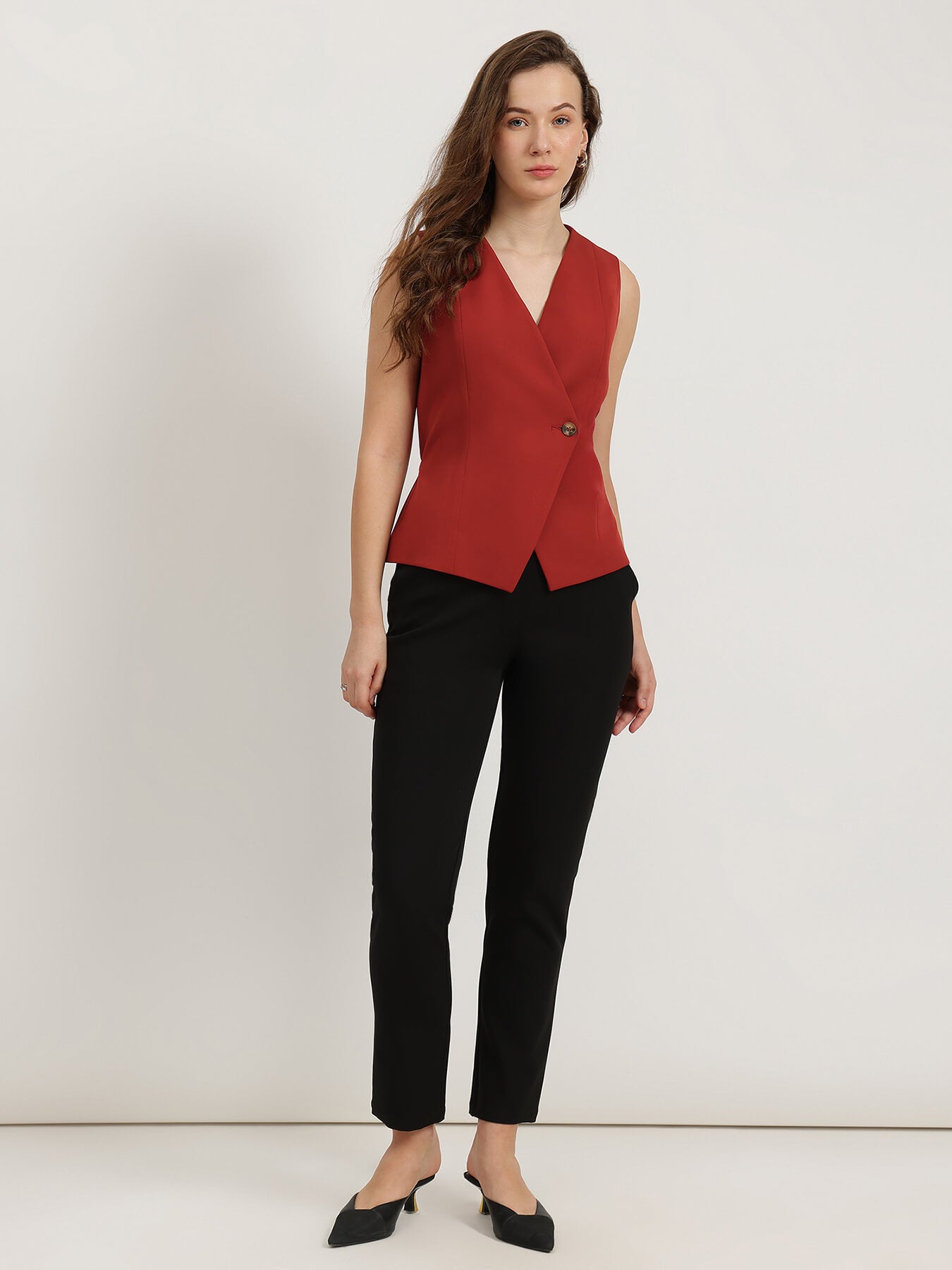 Overlap Waistcoat - Rust