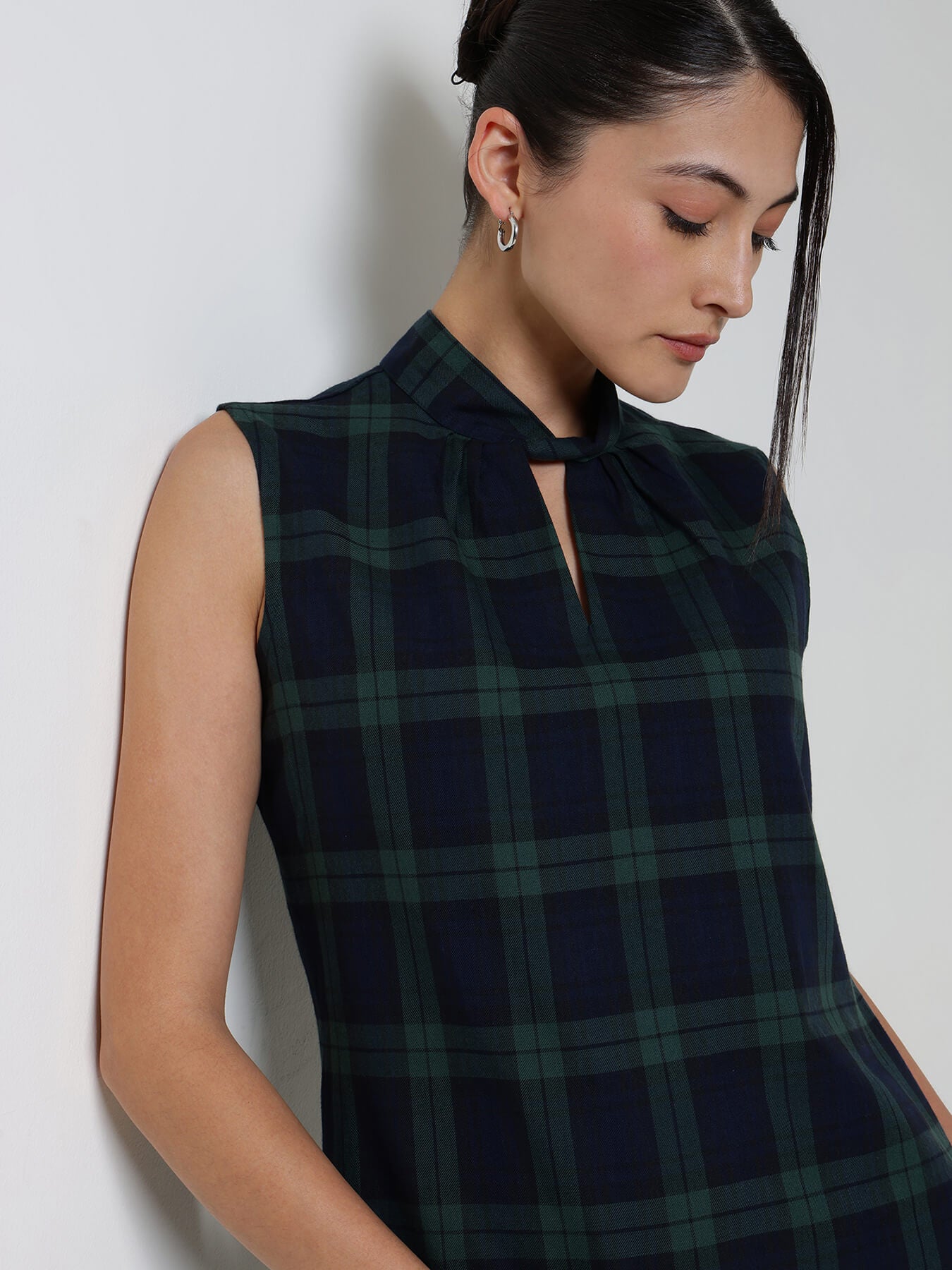 Cotton Checkered Top - Blue