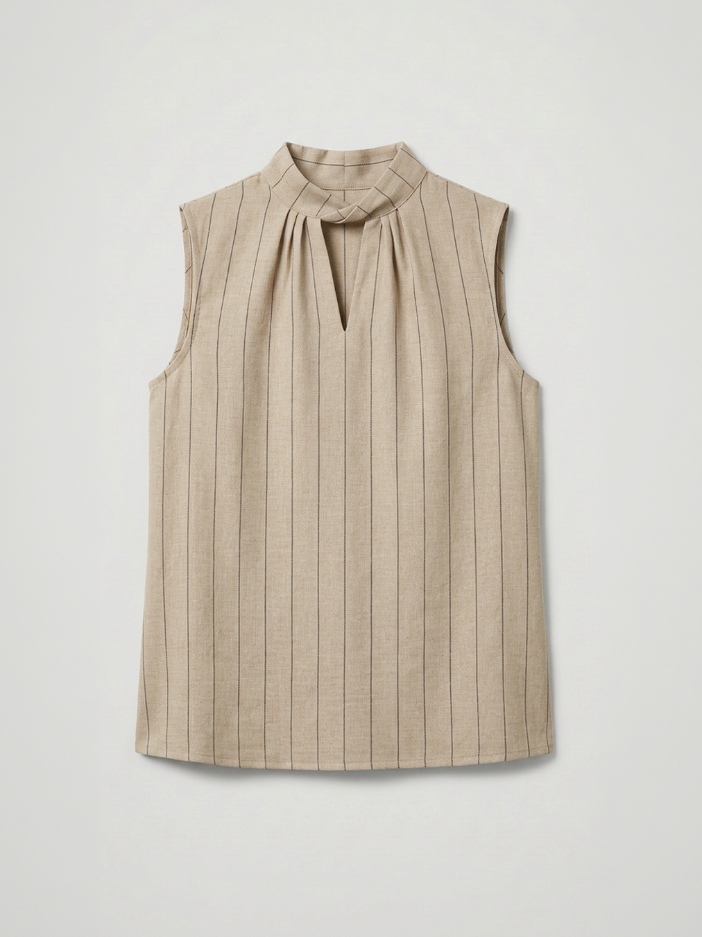 Twisted Band Collar Top - Brown