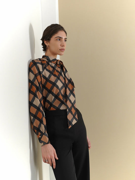 Geometric Tie-Up Top - Multi