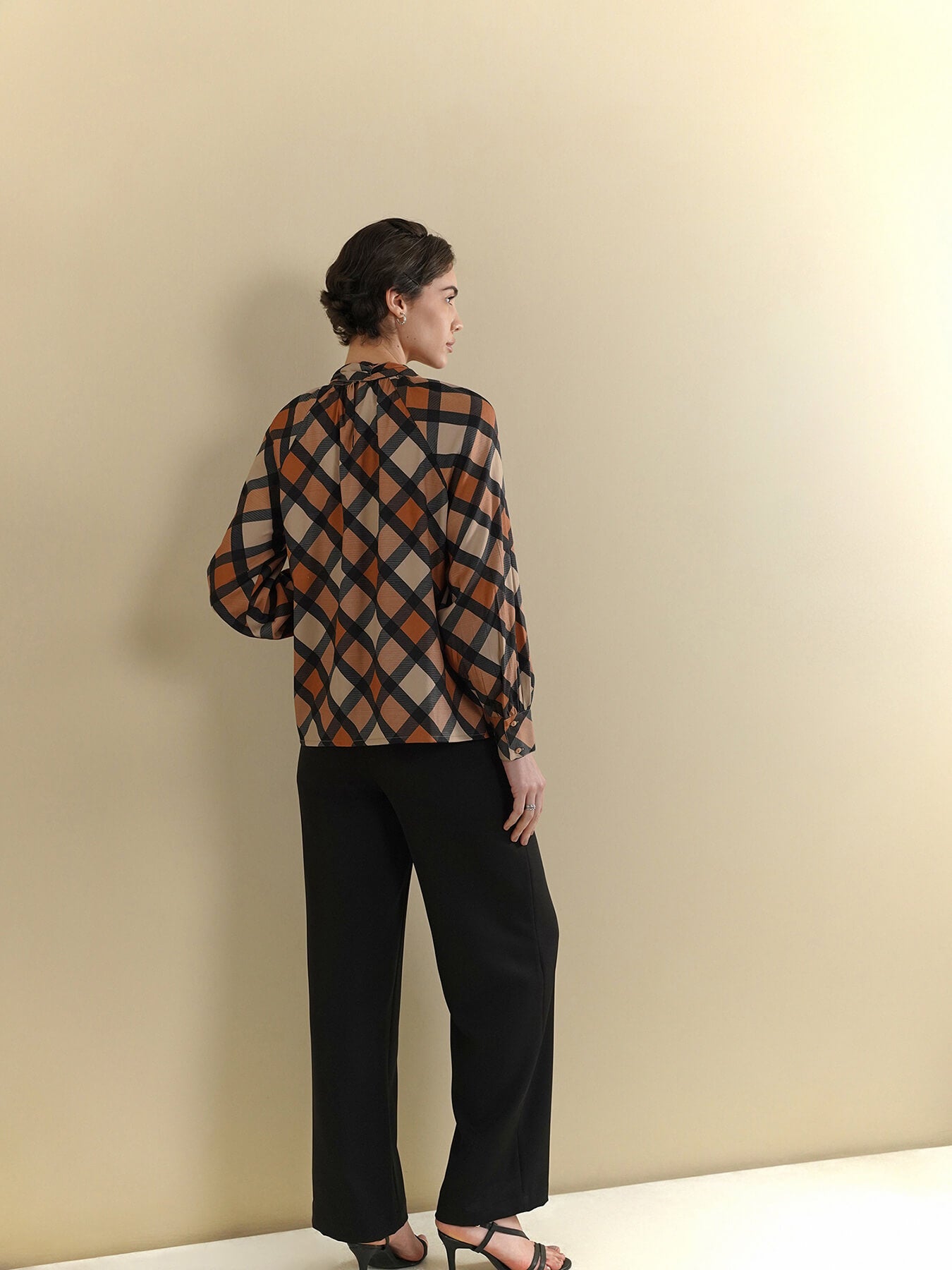 Geometric Tie-Up Top - Multi
