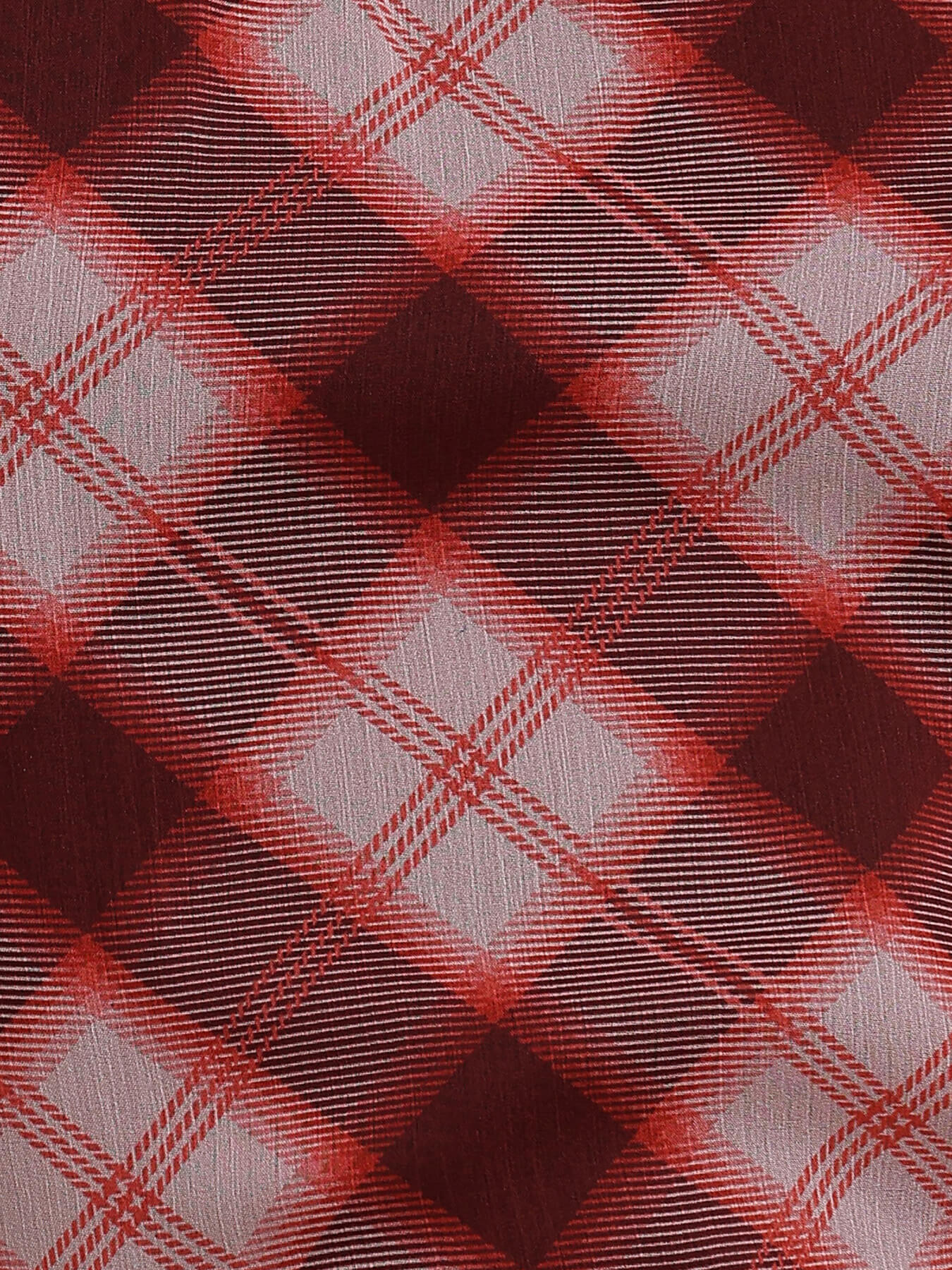 Plaid High Neck Top  -  Red