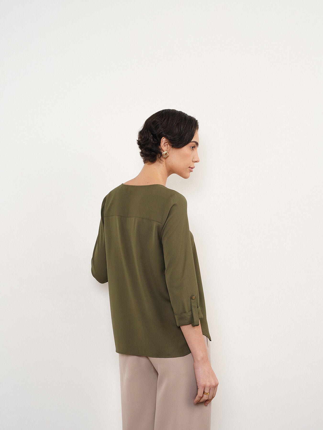 V-Neck Top - Olive