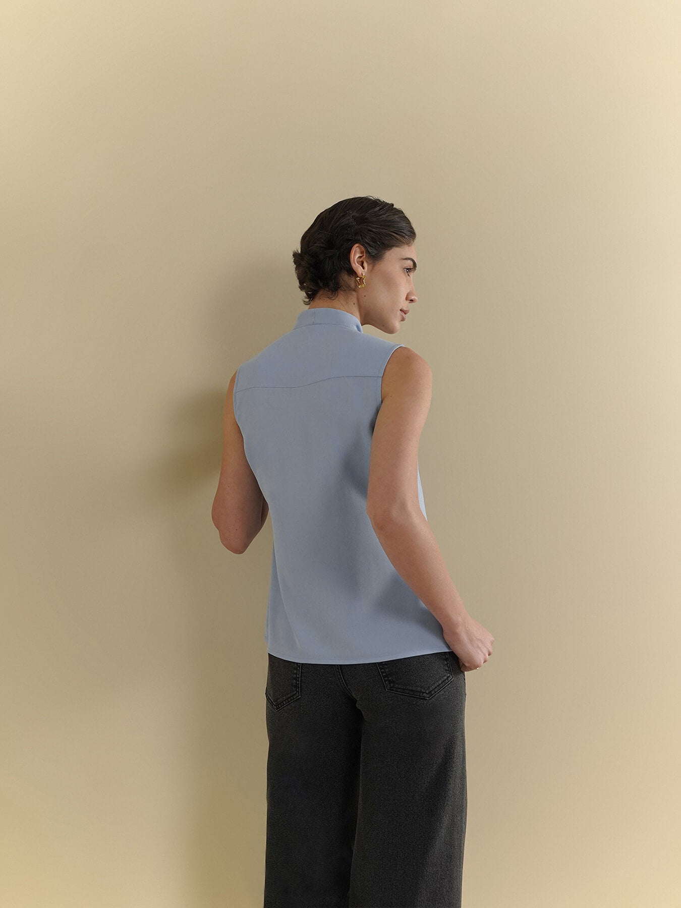 V-Neck Top - Light Blue