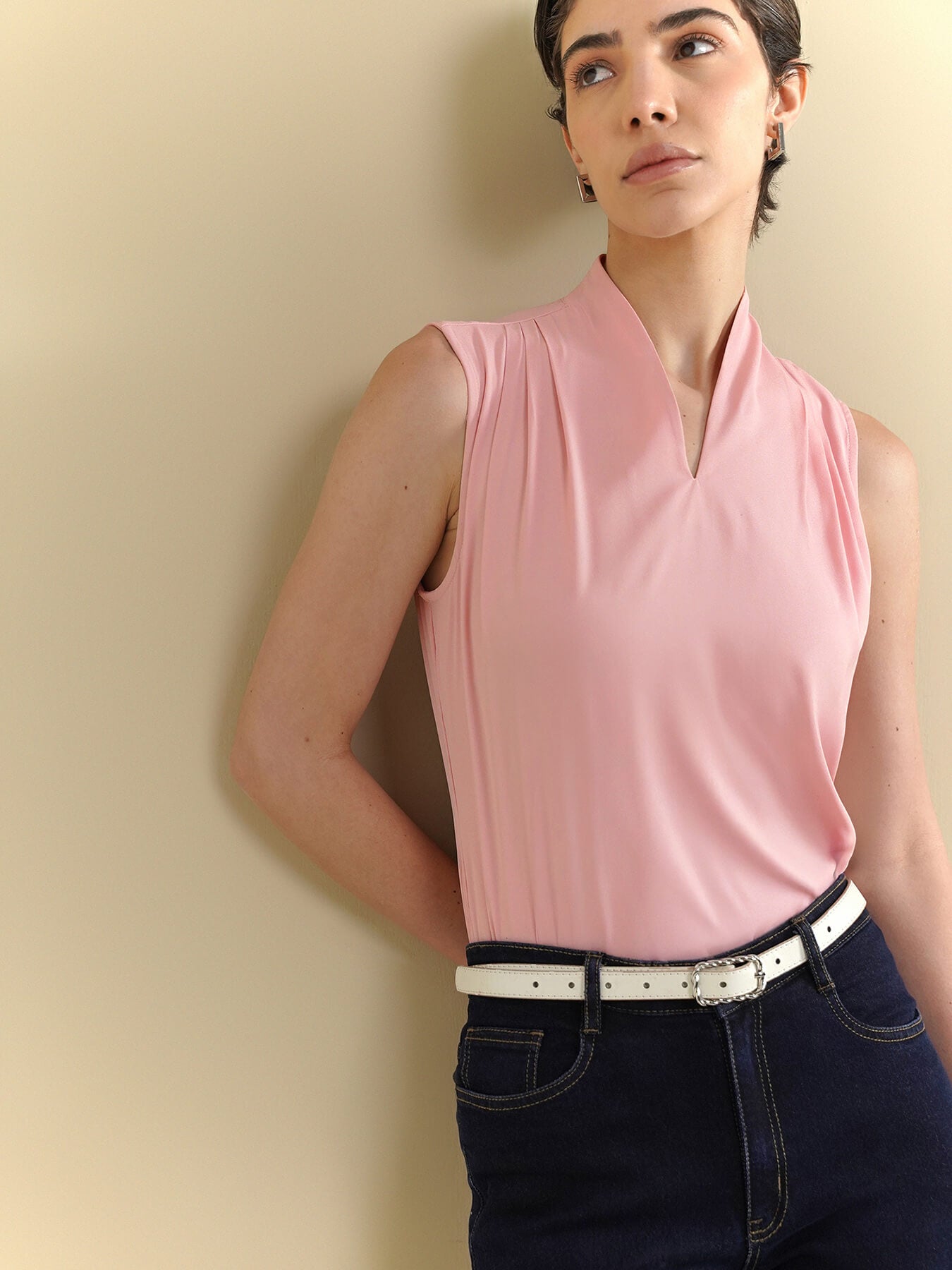 V-Neck Top - Pink