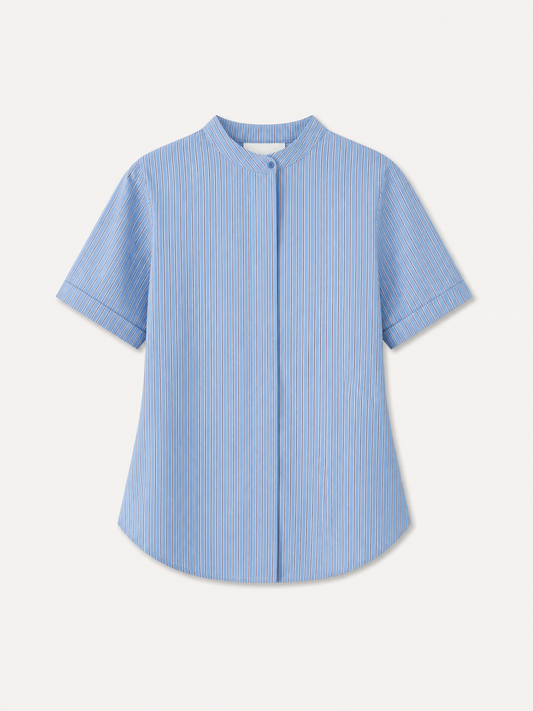 Cotton Striped Top - Blue