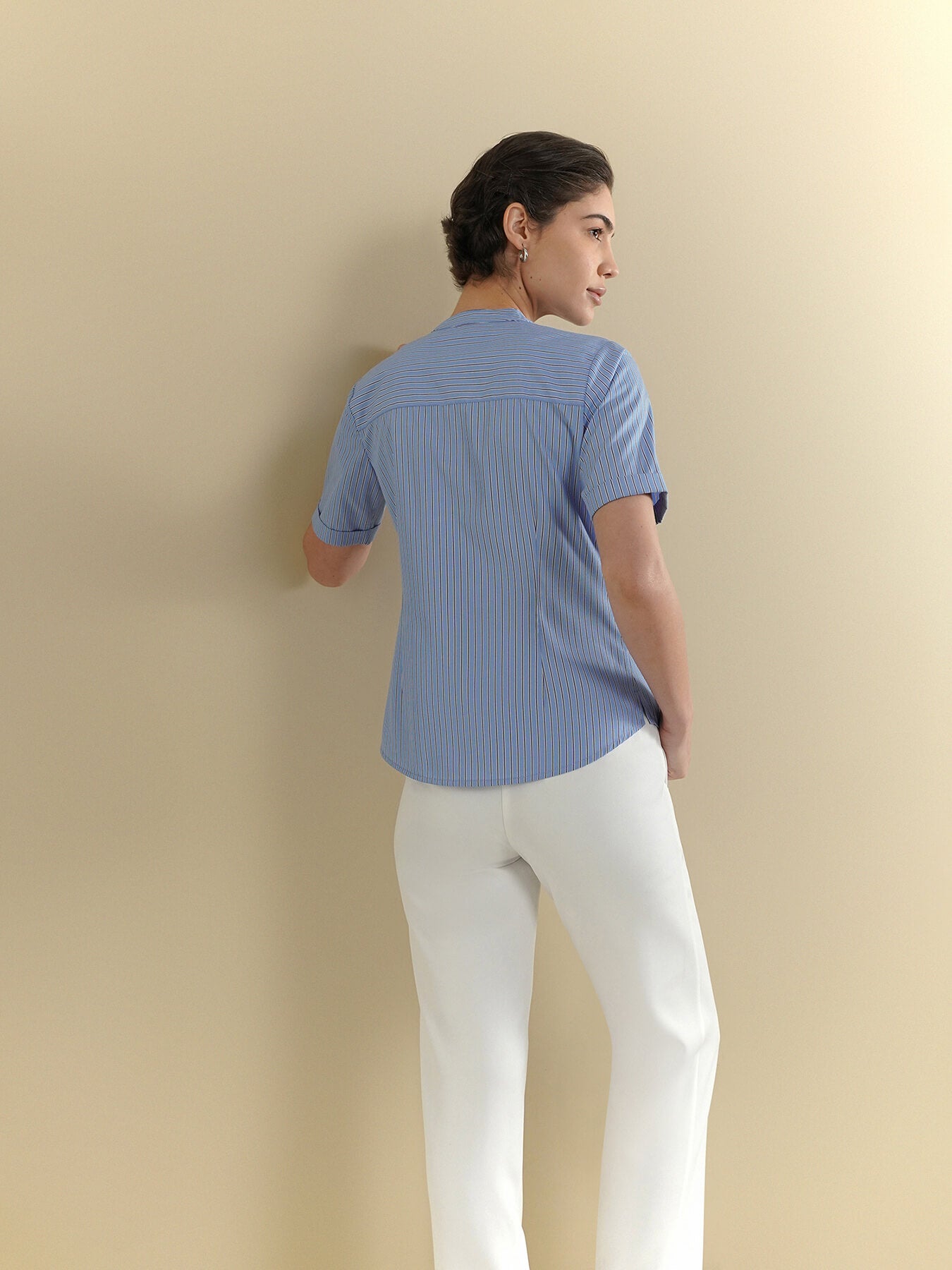 Cotton Striped Top - Blue