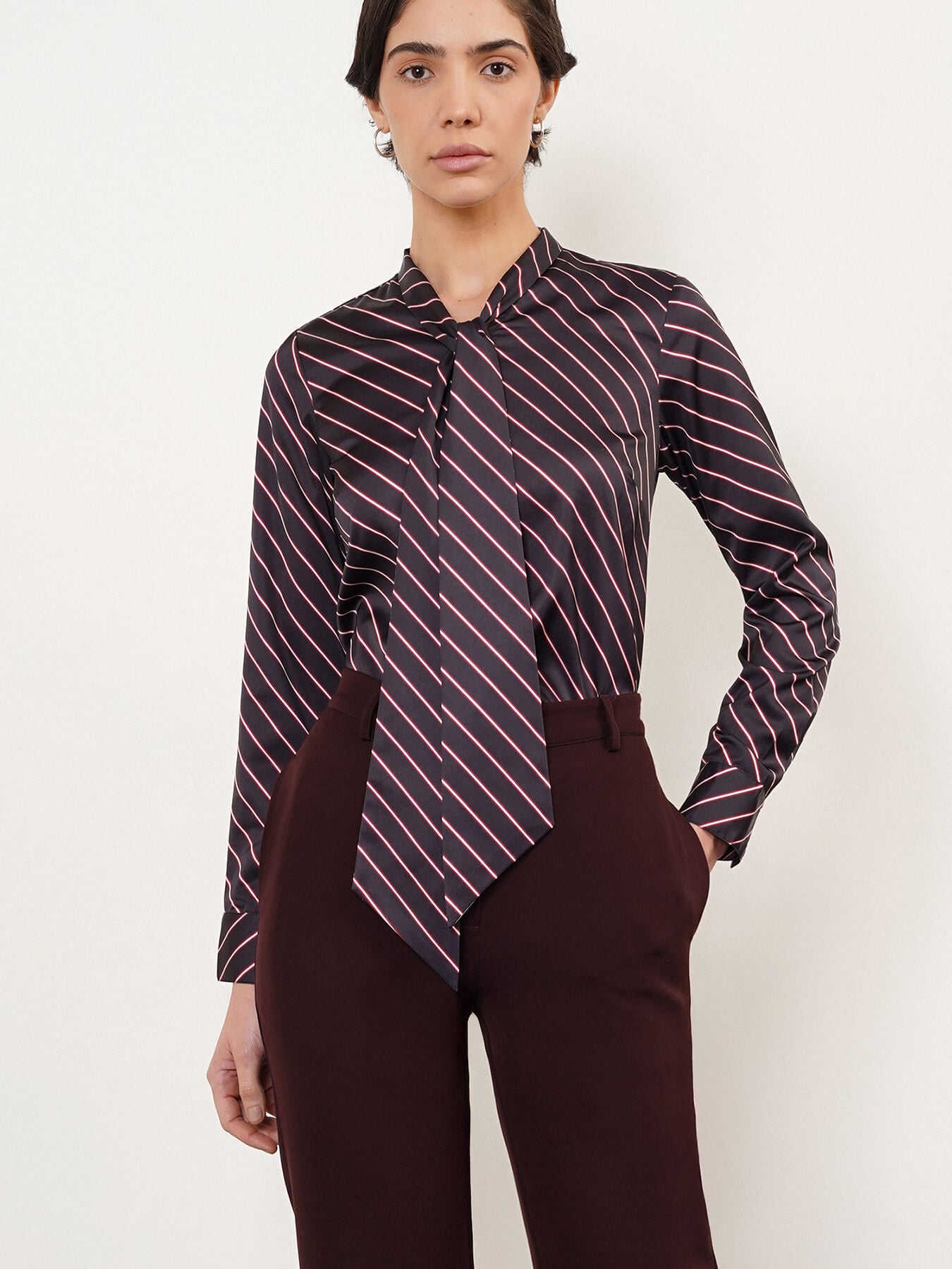 Satin Striped Top - Multicolour
