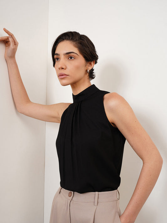 Pleated Top - Black