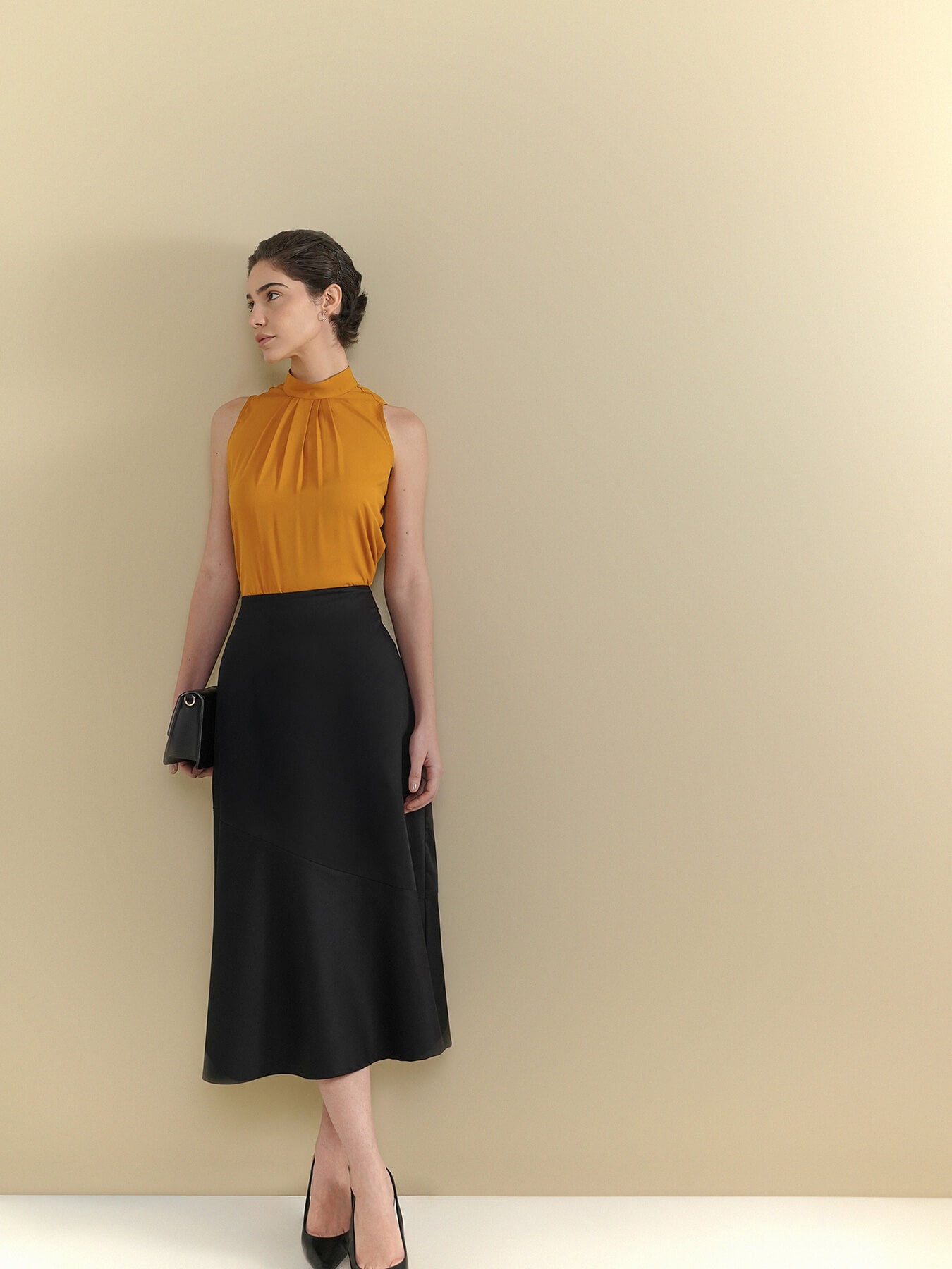 Pleated Top - Mustard
