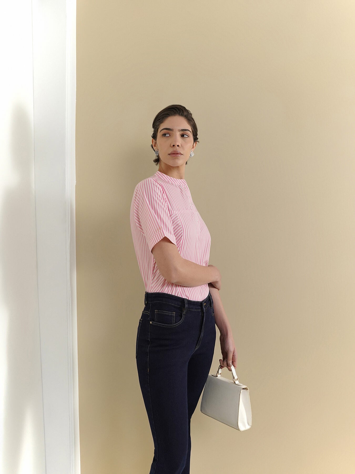 Cotton Striped Top - Pink