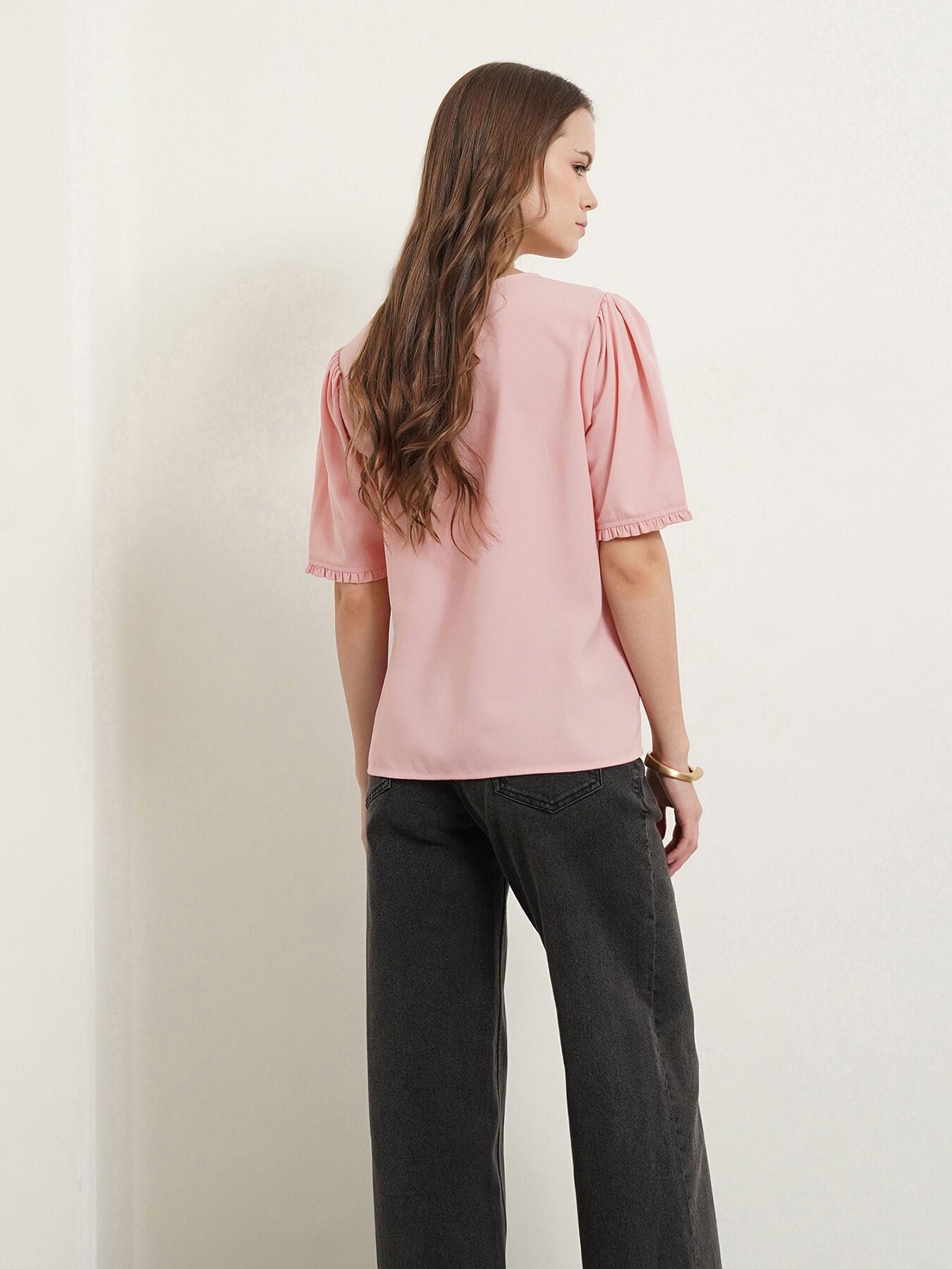 V-Neck Top - Pink