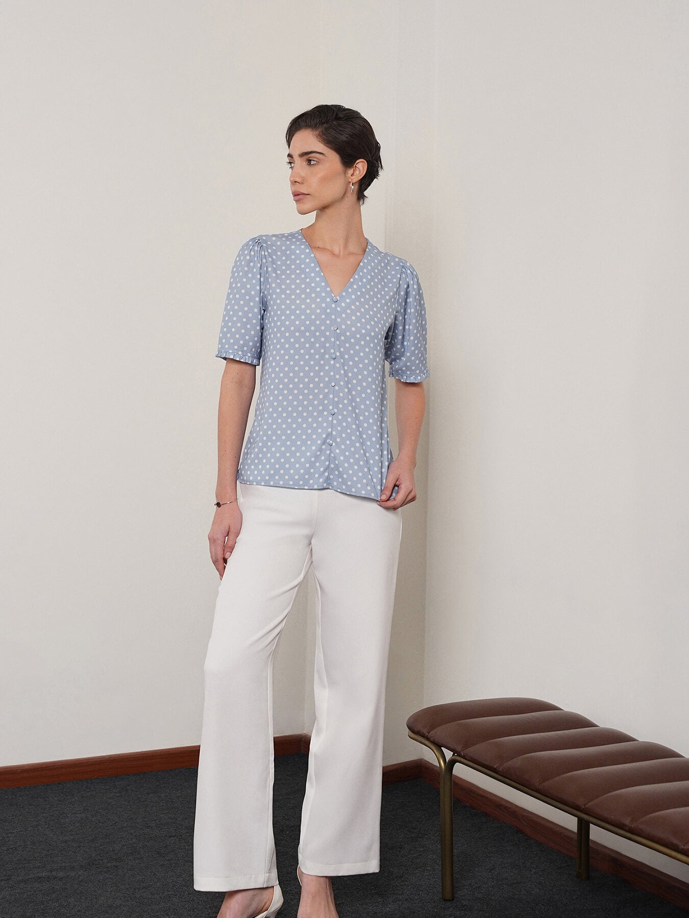 Polka Dot Top - Blue