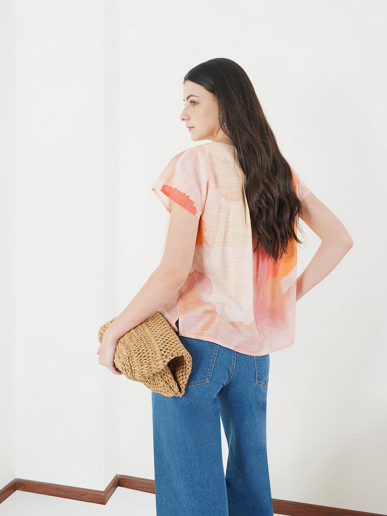 Viscose Round Neck Top - Pink