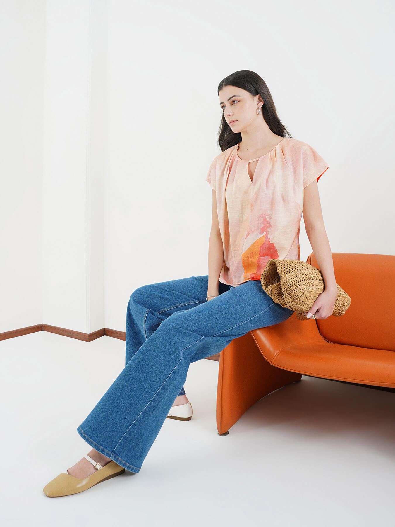 Viscose Round Neck Top - Pink