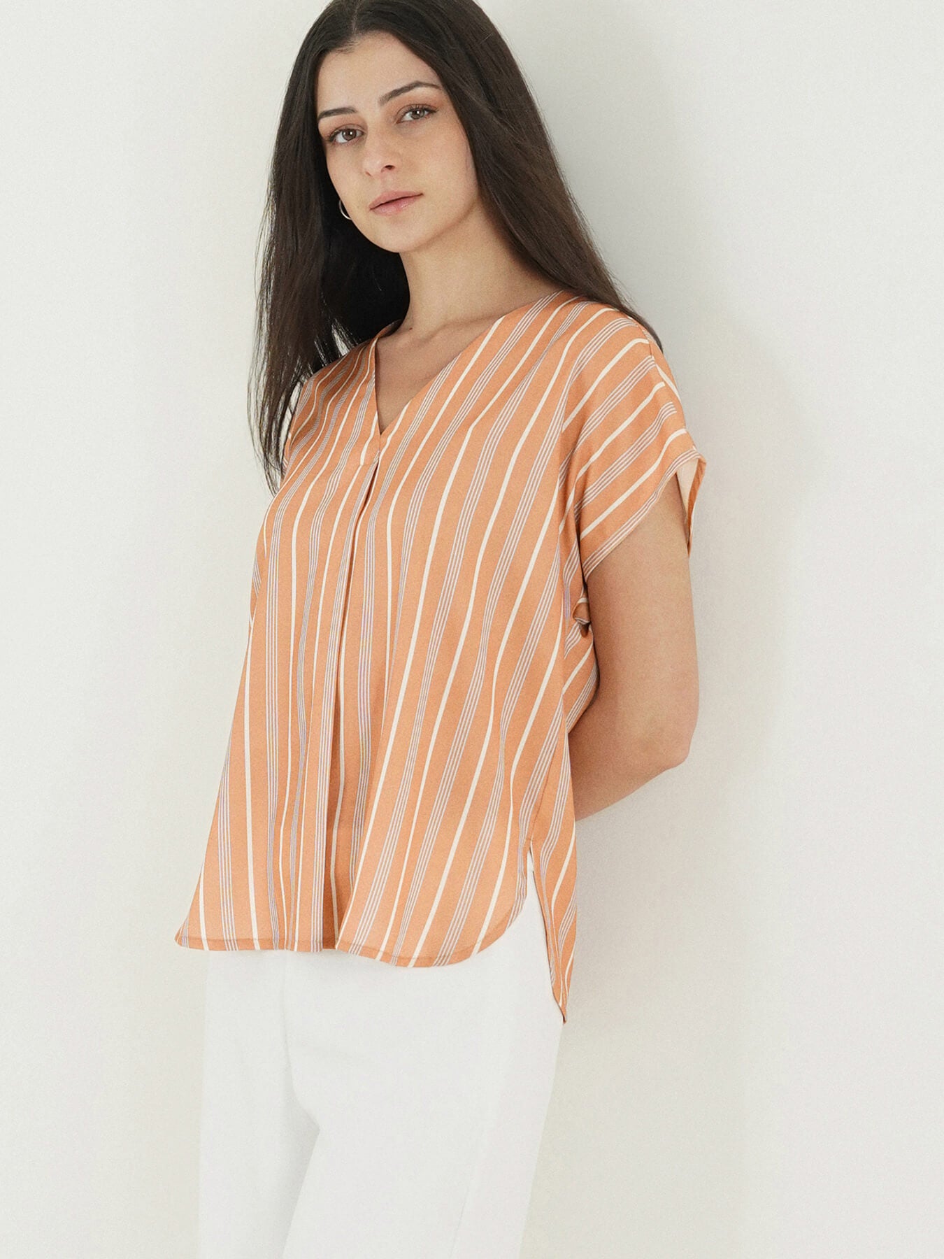 Striped Top - Peach