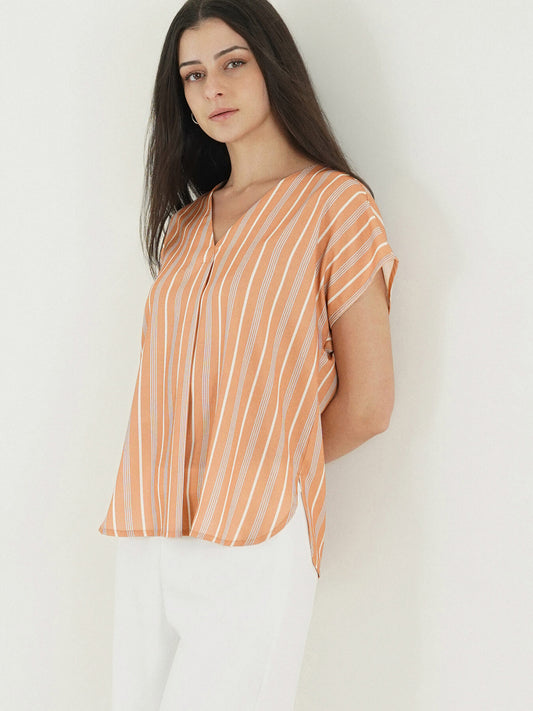 Striped Top - Peach