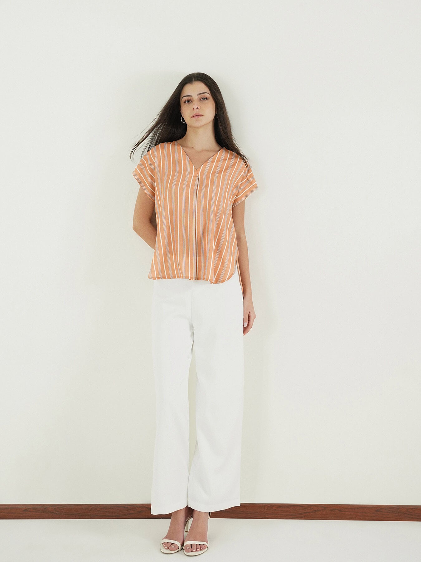 Striped Top - Peach
