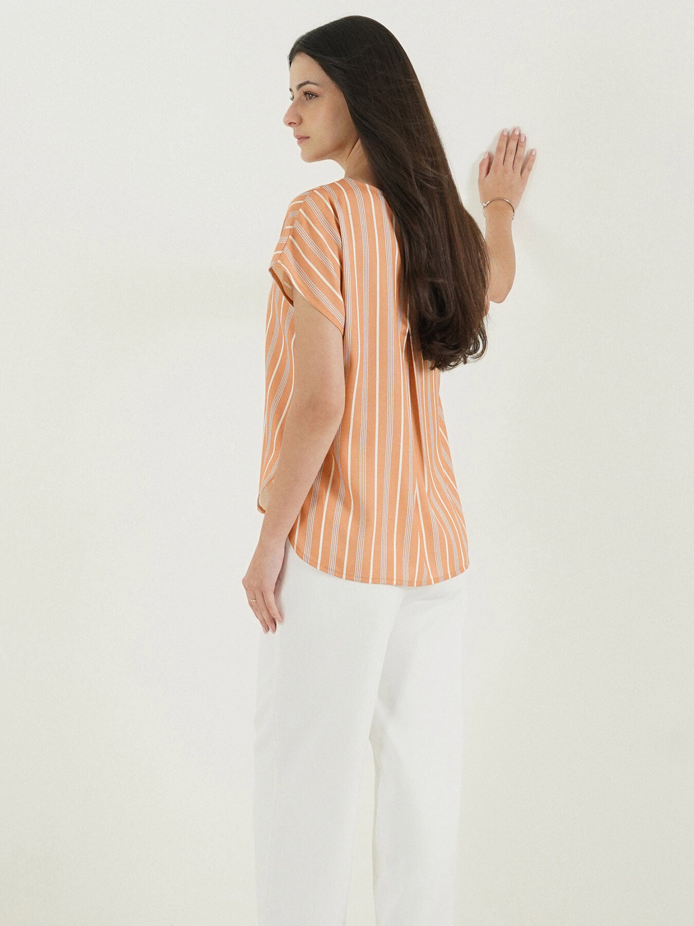 Striped Top - Peach
