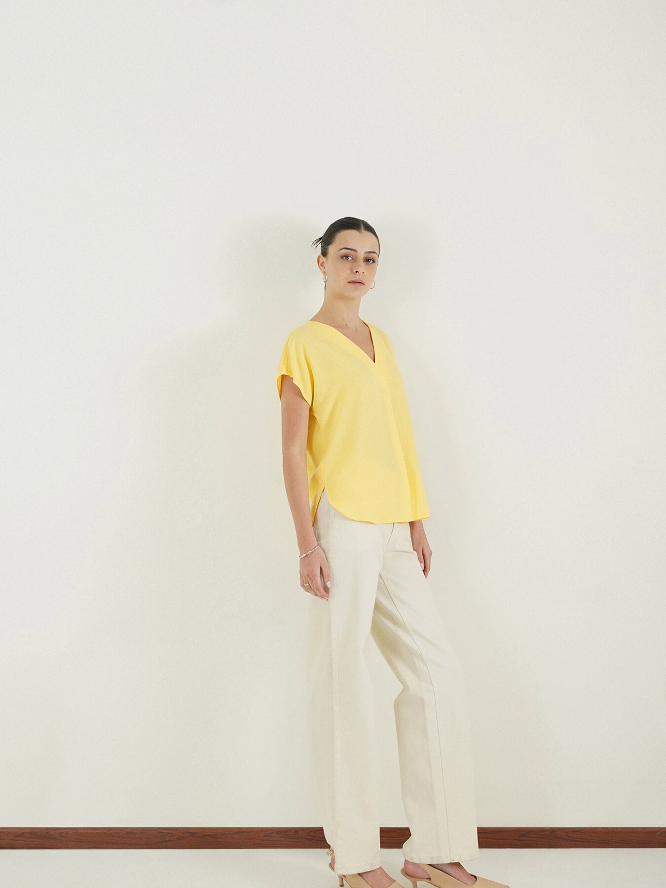 Pleat Detail Top - Yellow