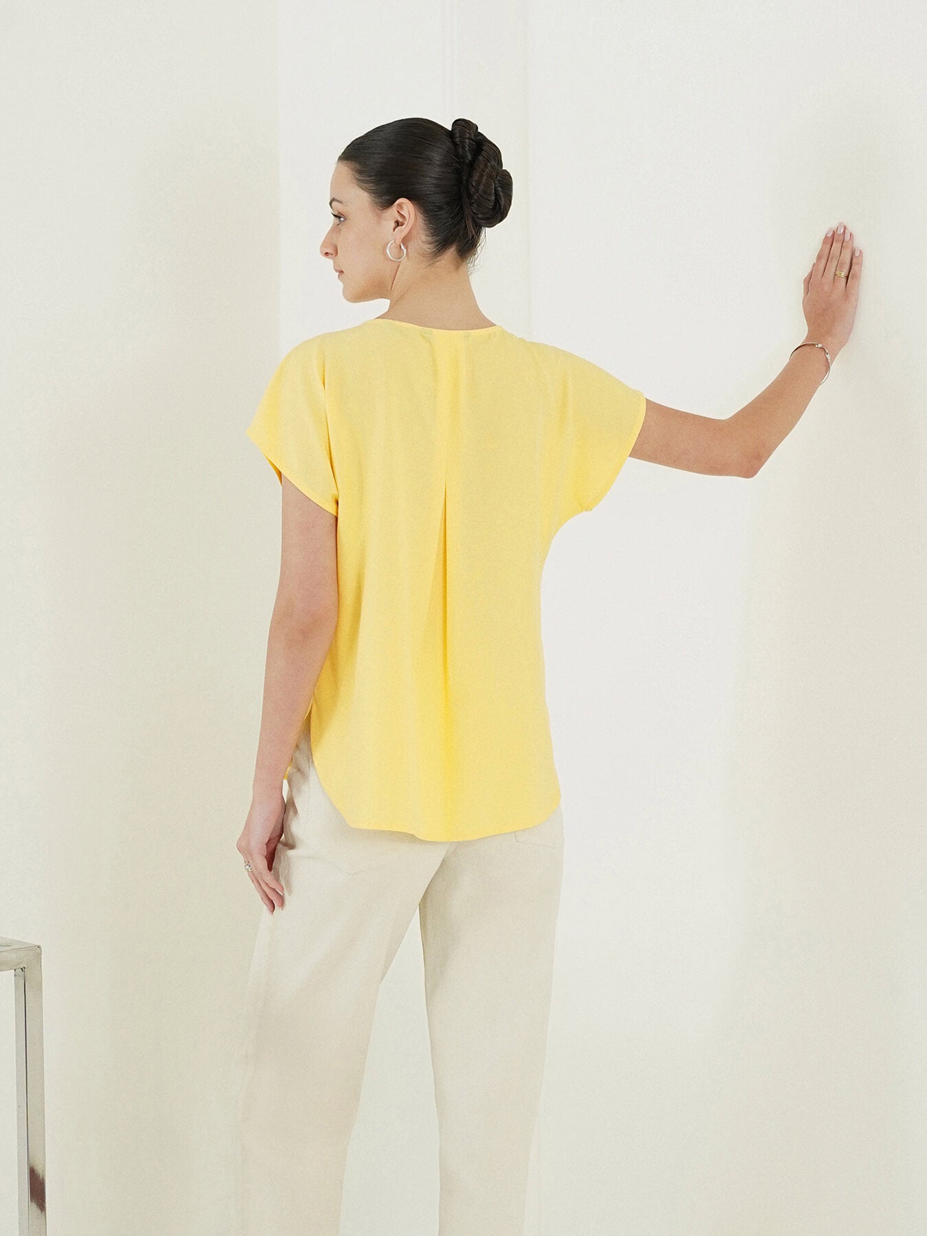 Pleat Detail Top - Yellow