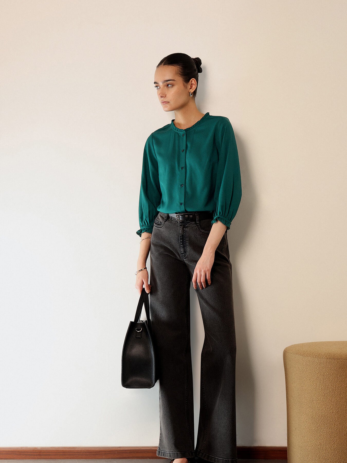 Shirt Style Top - Green
