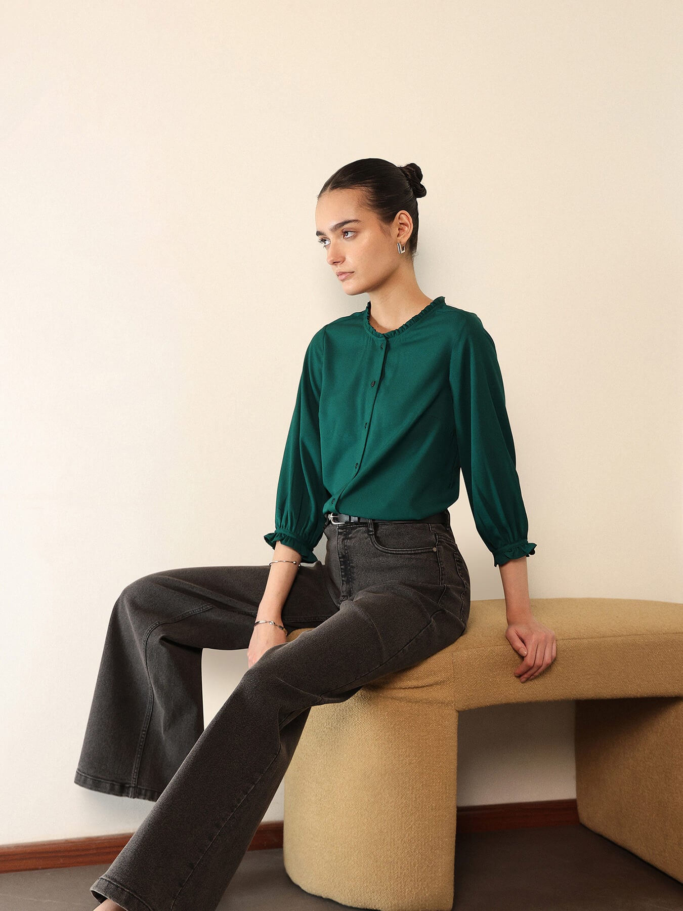 Shirt Style Top - Green