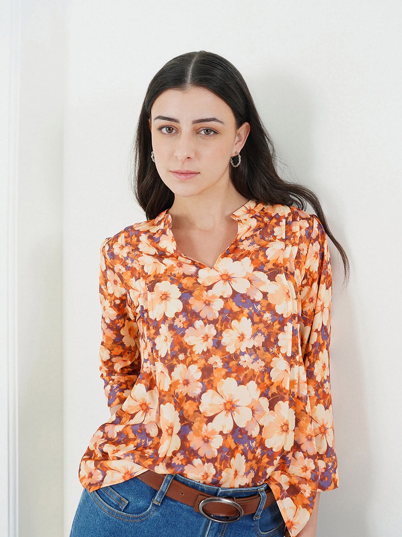 Floral Top - Orange
